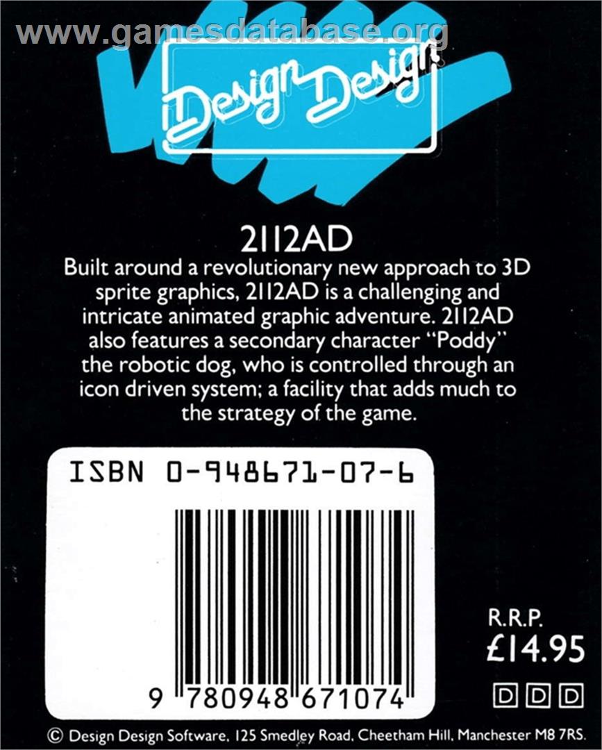 2112 AD - Amstrad CPC - Artwork - Box Back